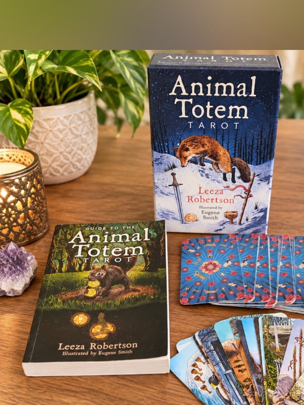 Animal Totem Tarot Leeza Robertson 78 Card Deck Guidebook Box Set Gently Used